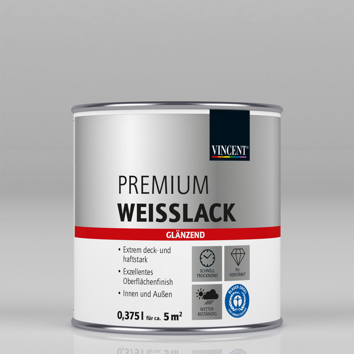 Vincent Premium Weißlack RAL 9001 Cremeweiß glänzend 375 ml