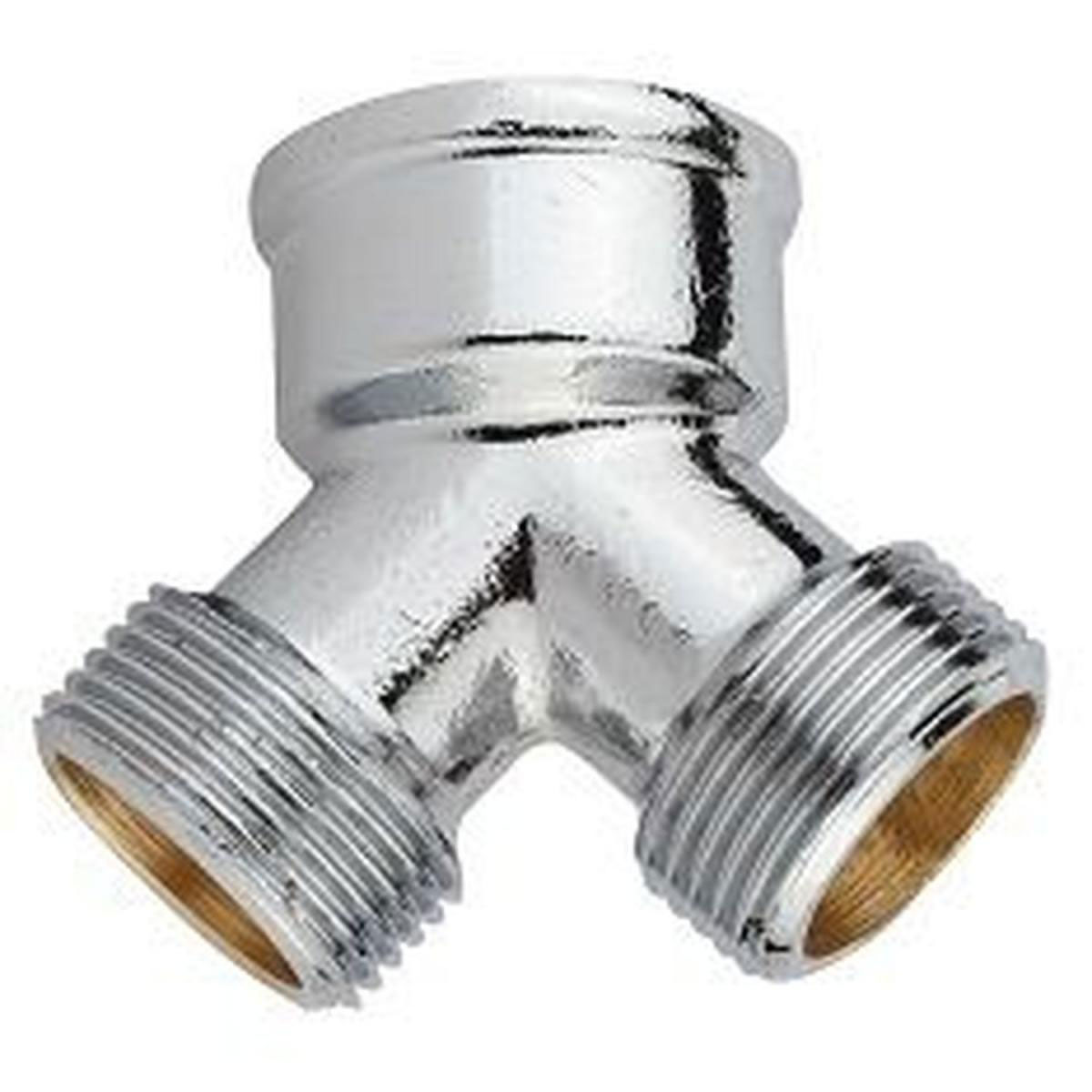 Kirchhoff 2-Wege-Verteiler ¾ IG x ¾ AG Messing verchromt