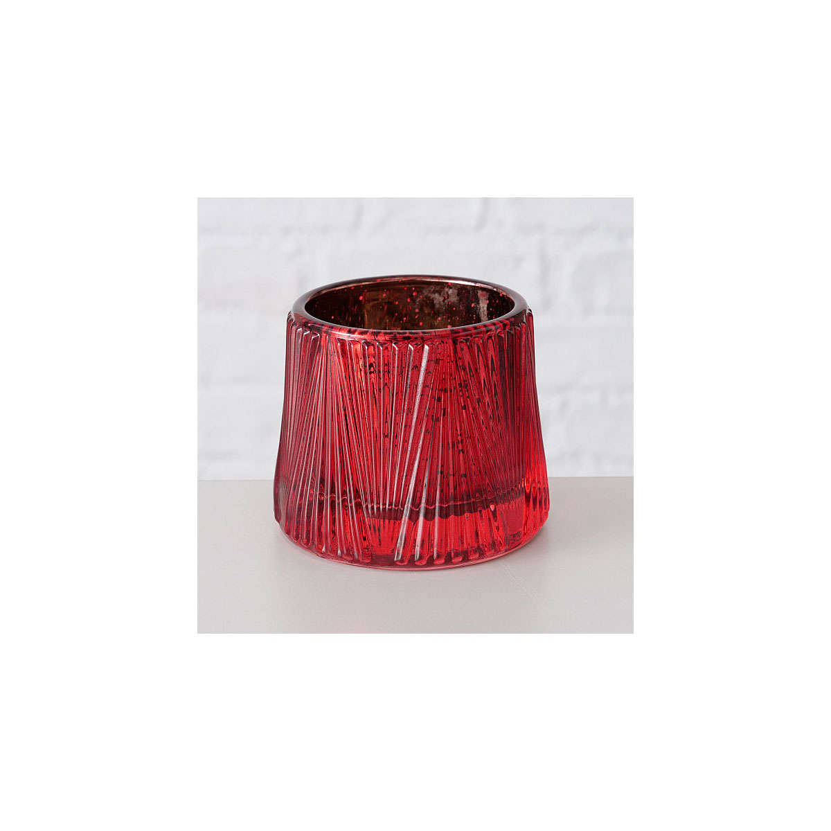 Teelichthalter Sabena Rund 8 x 8 x 87 cm rot Glas Bild 4