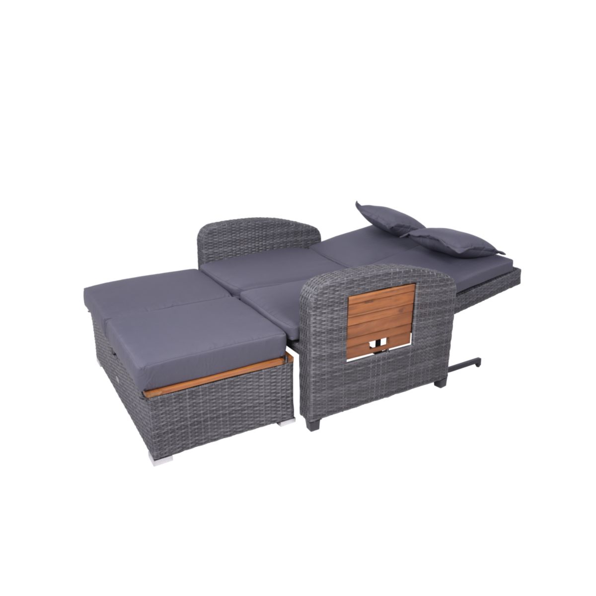 Garden Pleasure Funktionssofa BARI Stahl, Kunststoffgeflecht, Akazie Bild 7