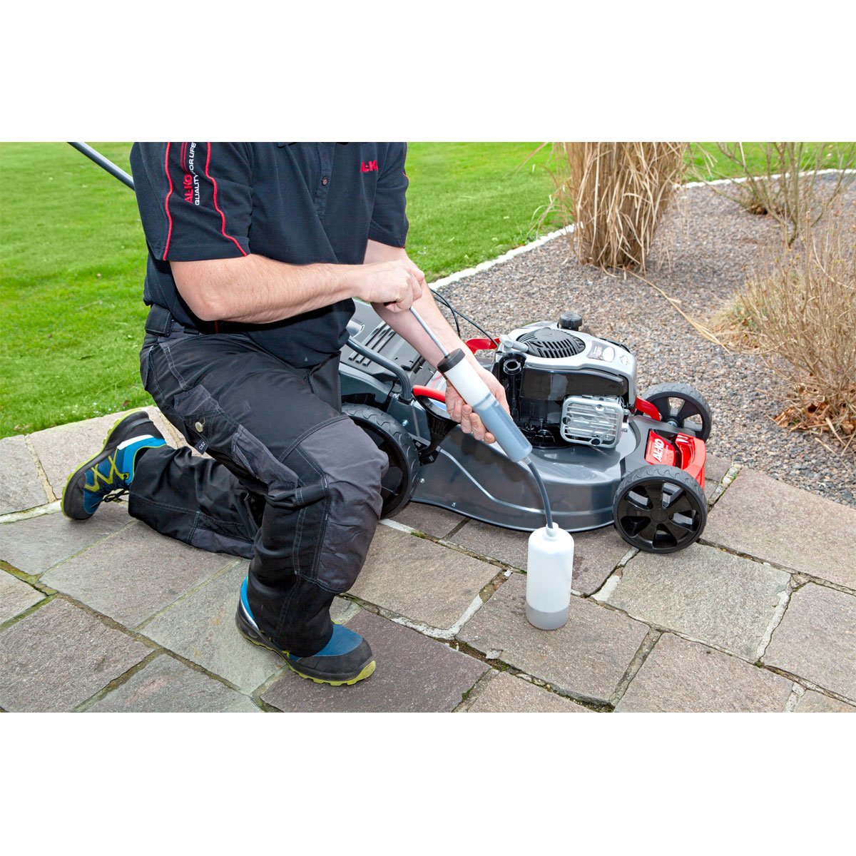 AL-KO Motor-Öl Wartungs-Set 3-teilig mit Absaugpumpe Behälter und Trichter Bild 3