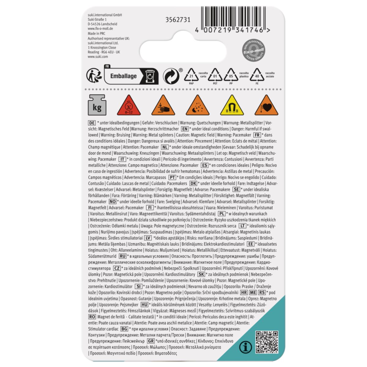 Magnetscheibe Ferrit Ø 9,5 x 4 mm, schwarz Bild 3