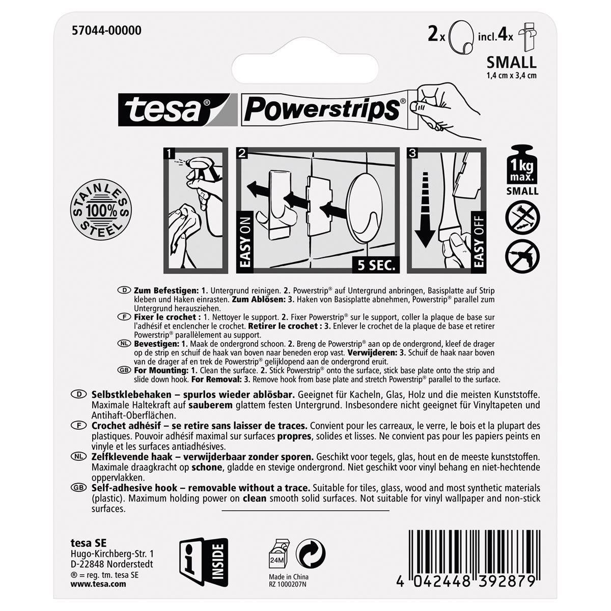 Tesa Haken Powerstrips Small Rund Metall Bild 2