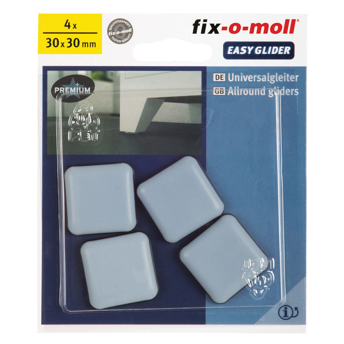 Suki Universalgleiter Easy Glider klebend 3 x 3 cm grau 4 Stück Bild 2