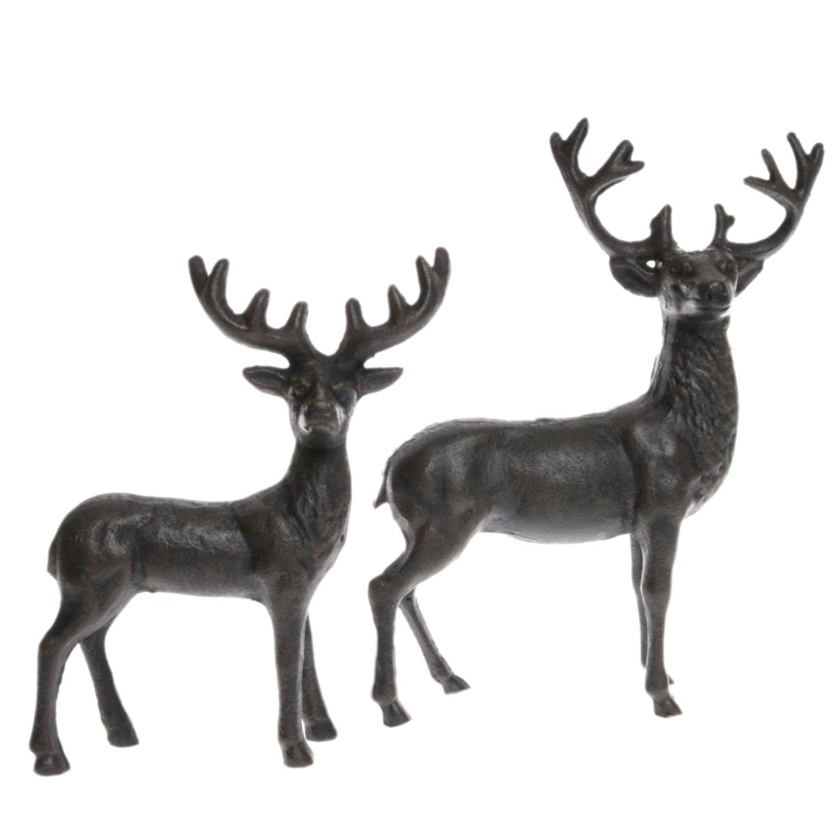 Hirschfigur stehend 20cm Gusseisen braun