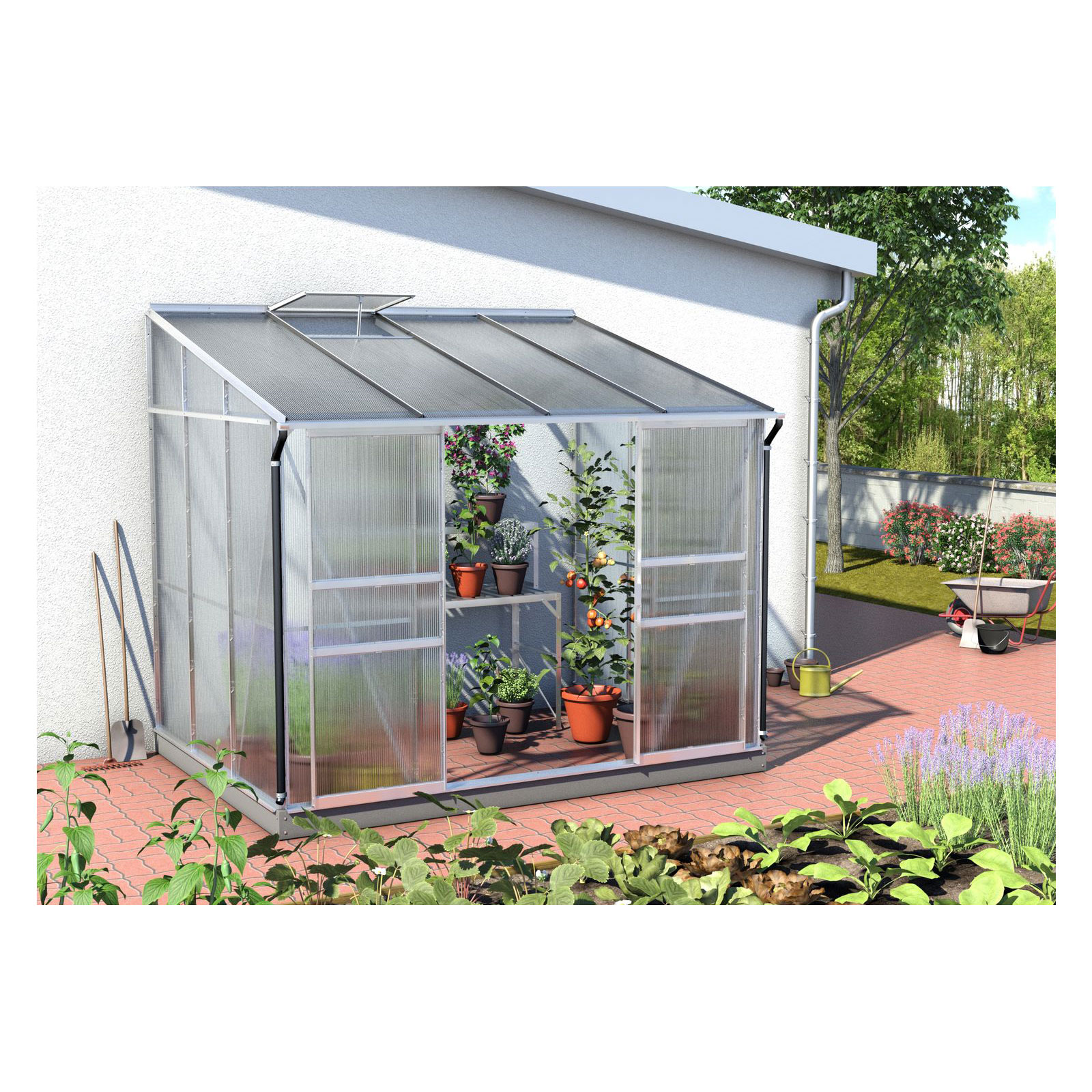 Vitavia Gewächshaus Osiris 5200 5,2m² 4 mm Hohlkammerplatten silber