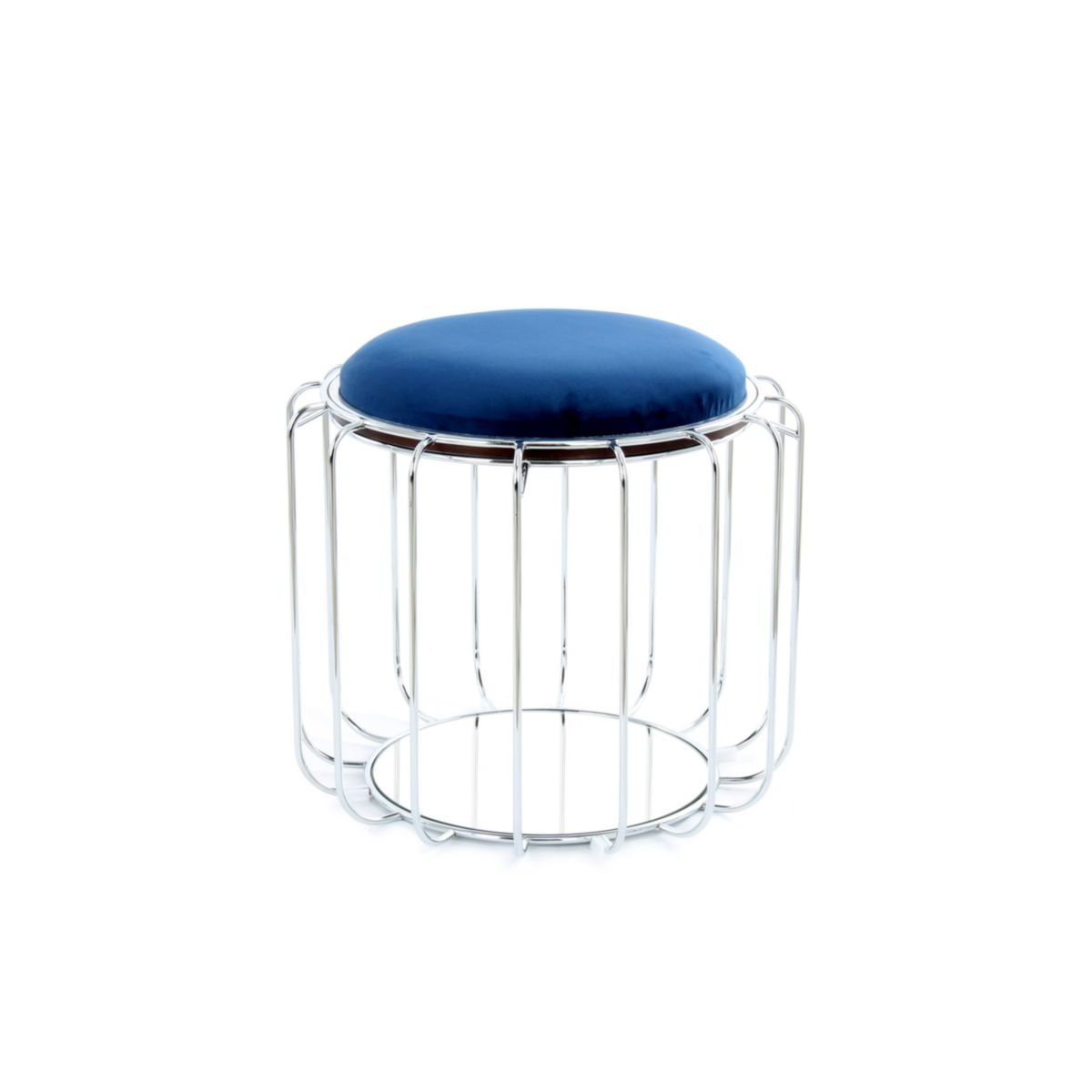 Beistelltisch Pouf Comfortable 110 dunkelblau silber