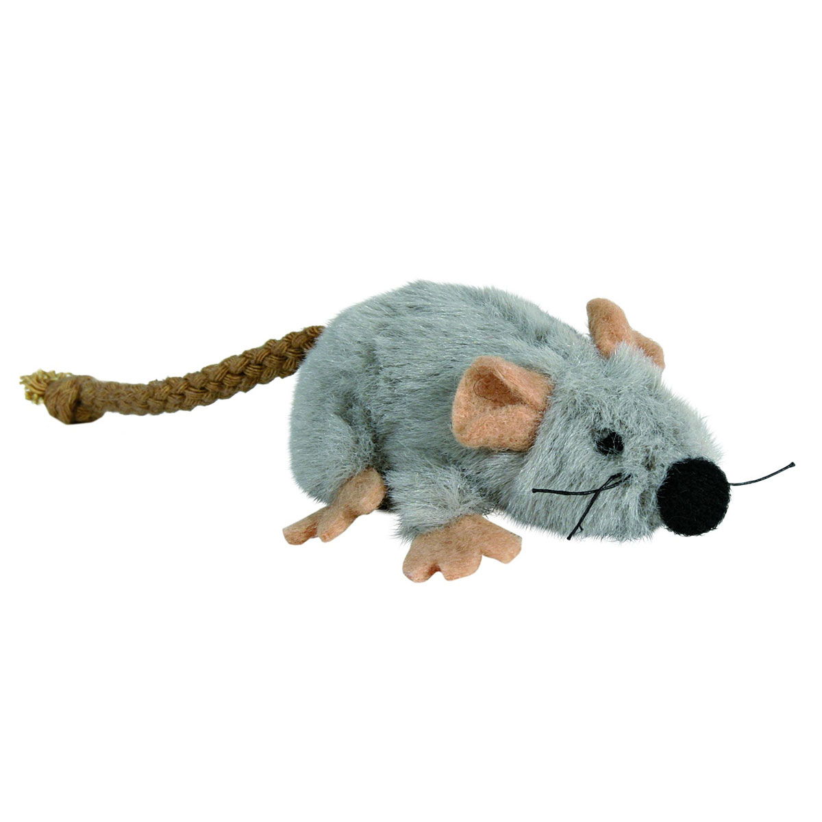 Spielmaus mit Catnip grau Pluesch 7cm