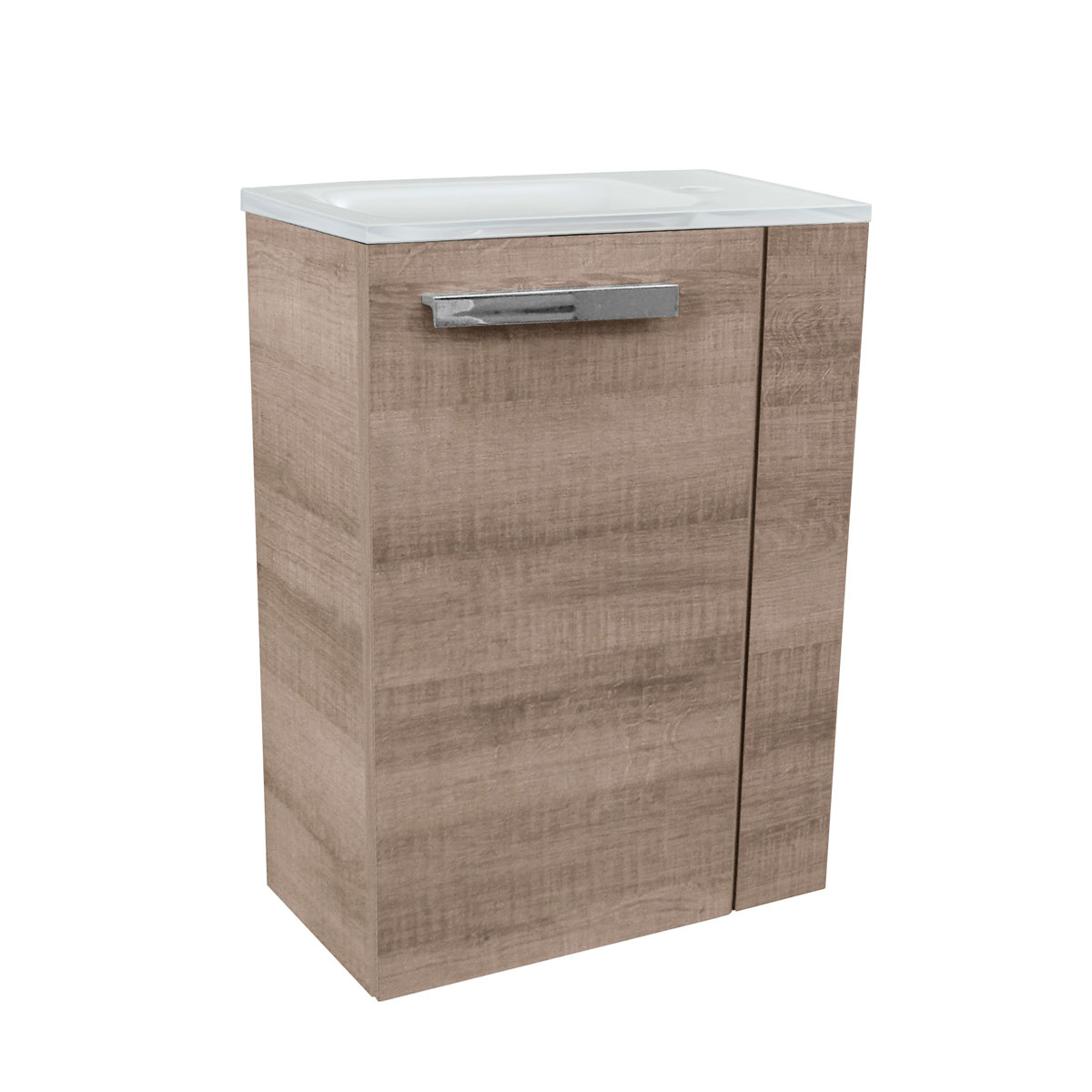 Fackelmann  Gäste-WC Waschtischunterschrank links SBC 440 x 600 x 243 mm Graueiche Bild 3