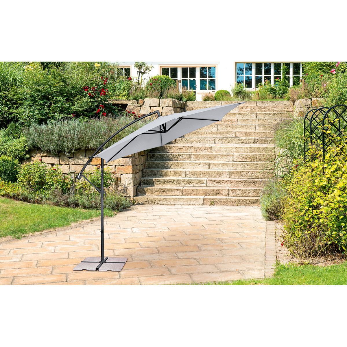 Haveson Ampelschirm Salerno 300 cm silber/grau Bild 2