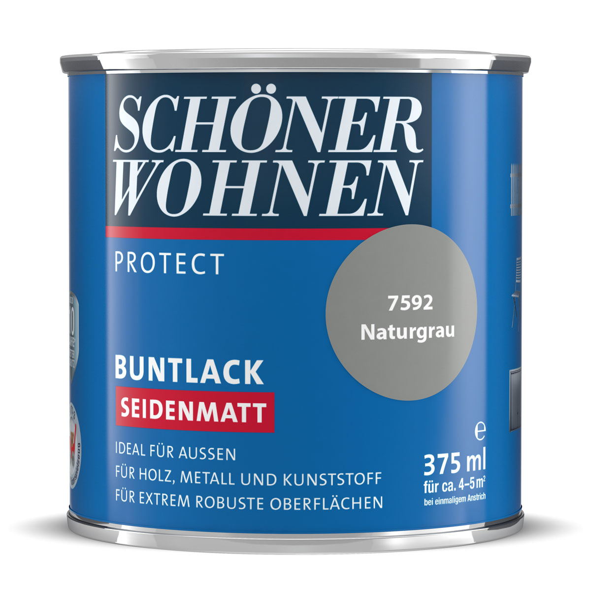 Schöner Wohnen Farbe Buntlack Protect naturgrau seidenmatt 375 ml