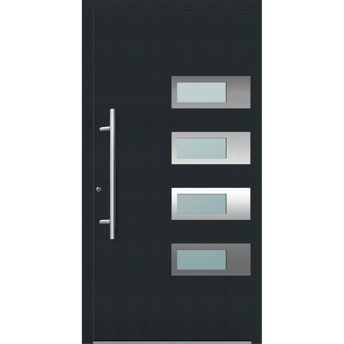 Aluminium Sicherheits-Haustür Neapel Exklusiv 75 mm anthrazit 110 x 210 cm Anschlag links inkl Griffset Bild 1