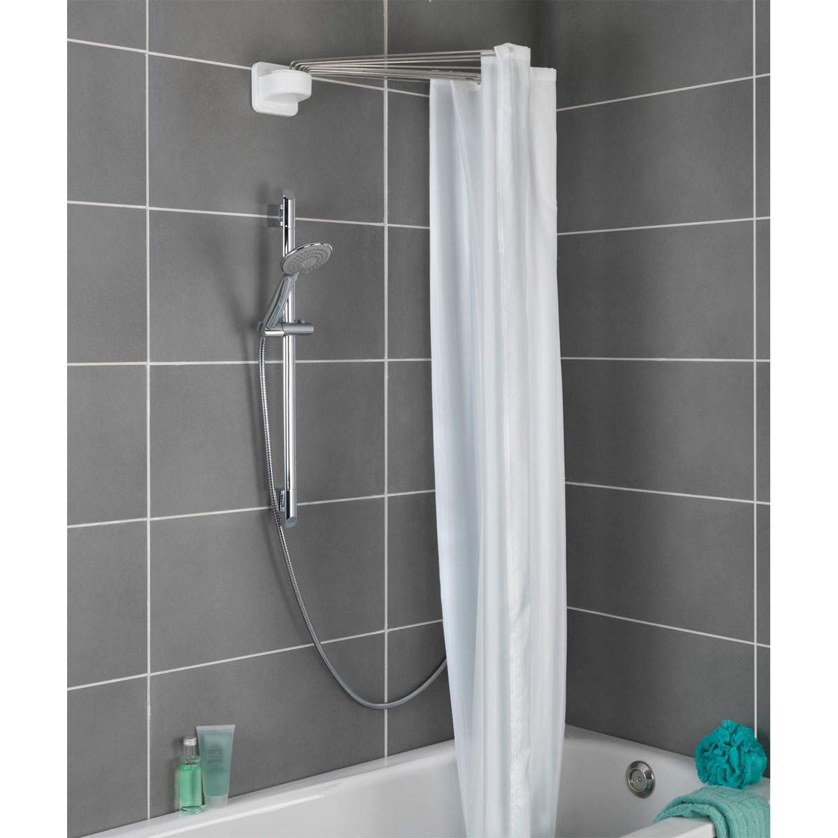 Wenko  Duschschirm mit 12 Armen Edelstahl Bild 3