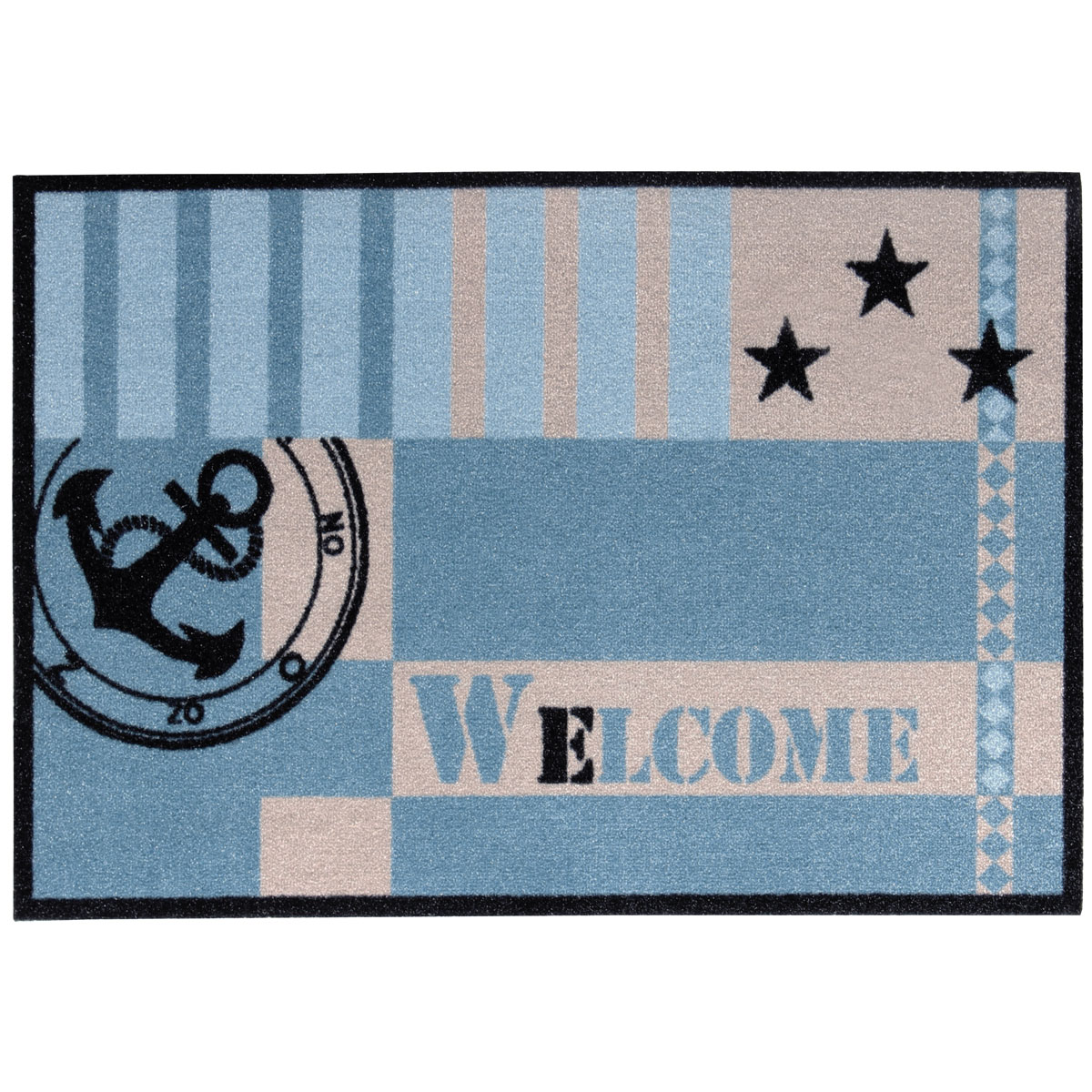 Schmutzfangmatte Welcome marine 39 x 58 cm blau
