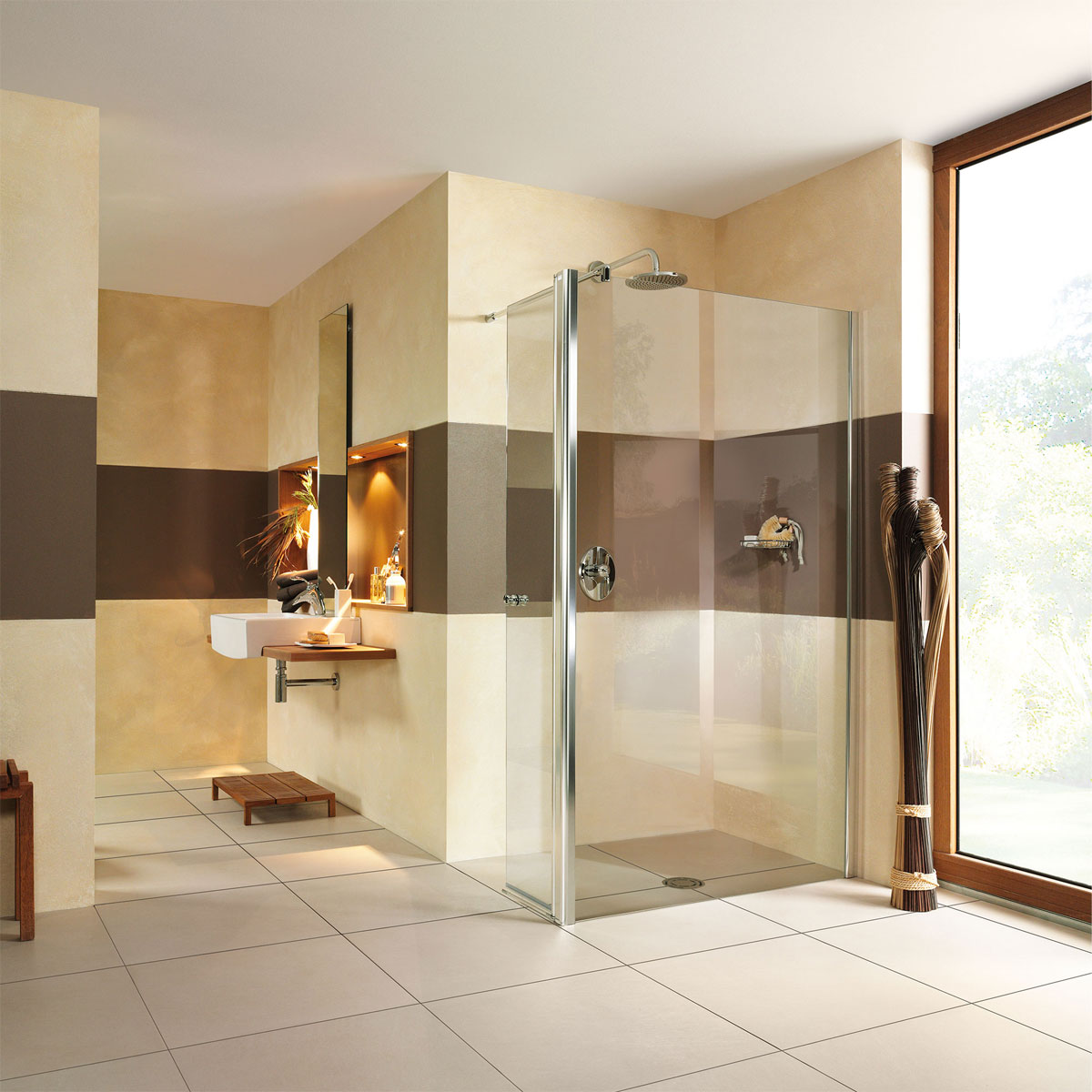 Breuer  Duschwand Entra mit beweglichem Element über Eck Anschlag rechts schwarz matt Intima 1400 mm