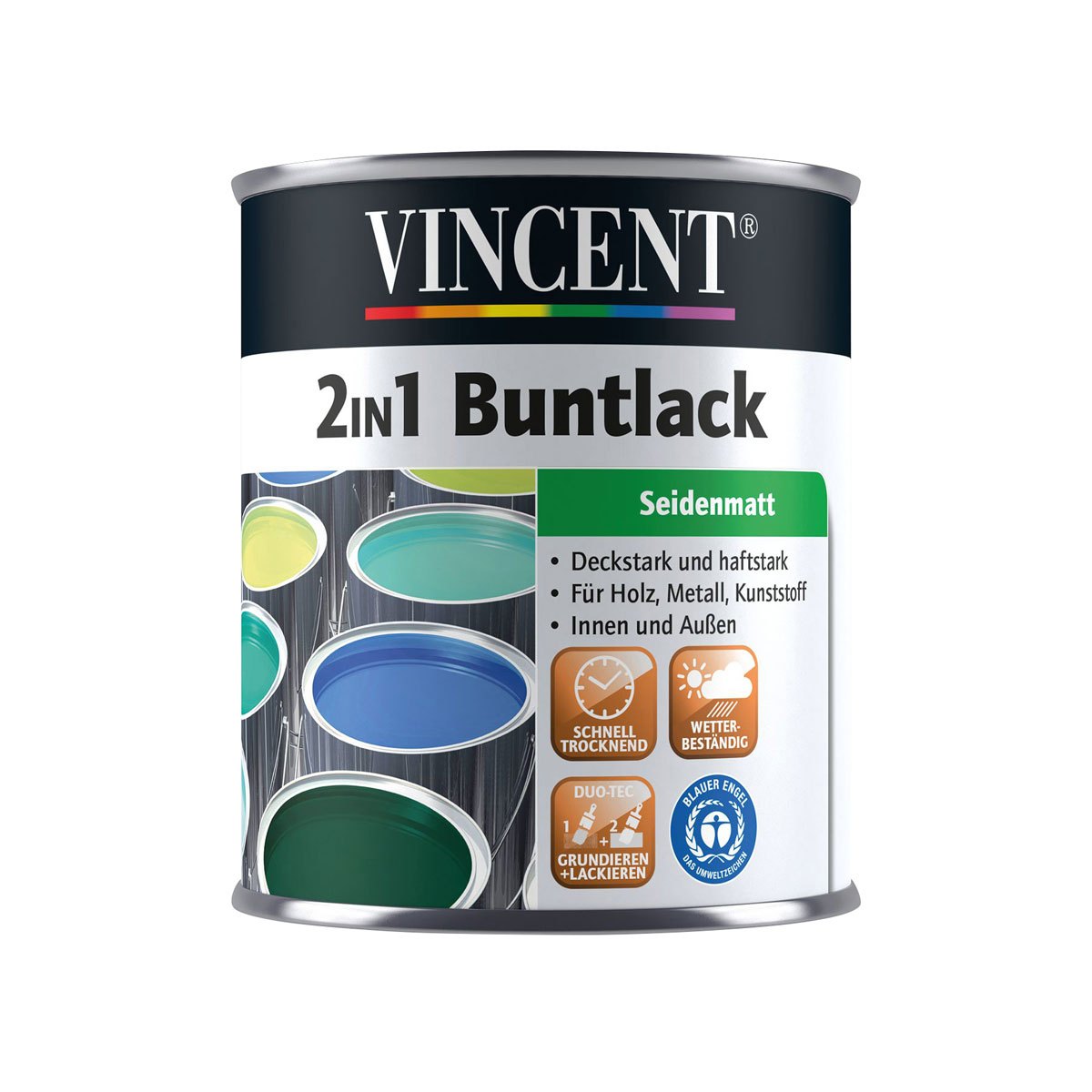 Vincent 2in1 Buntlack Moosgrün seidenmatt 750 ml