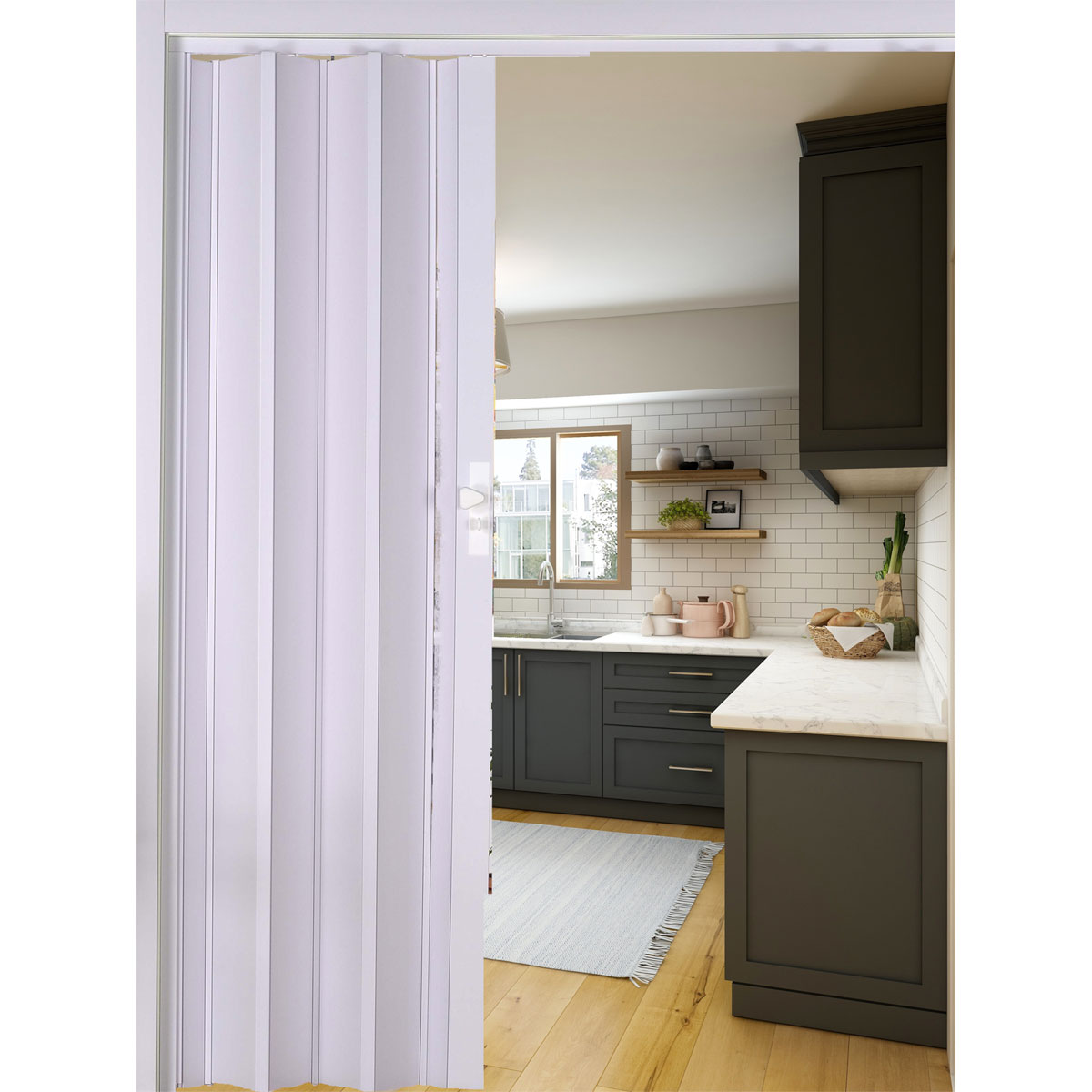 FORTE Kunststoff-Falttür Luciana B 88,5 x H 202 cm weiß Bild 4