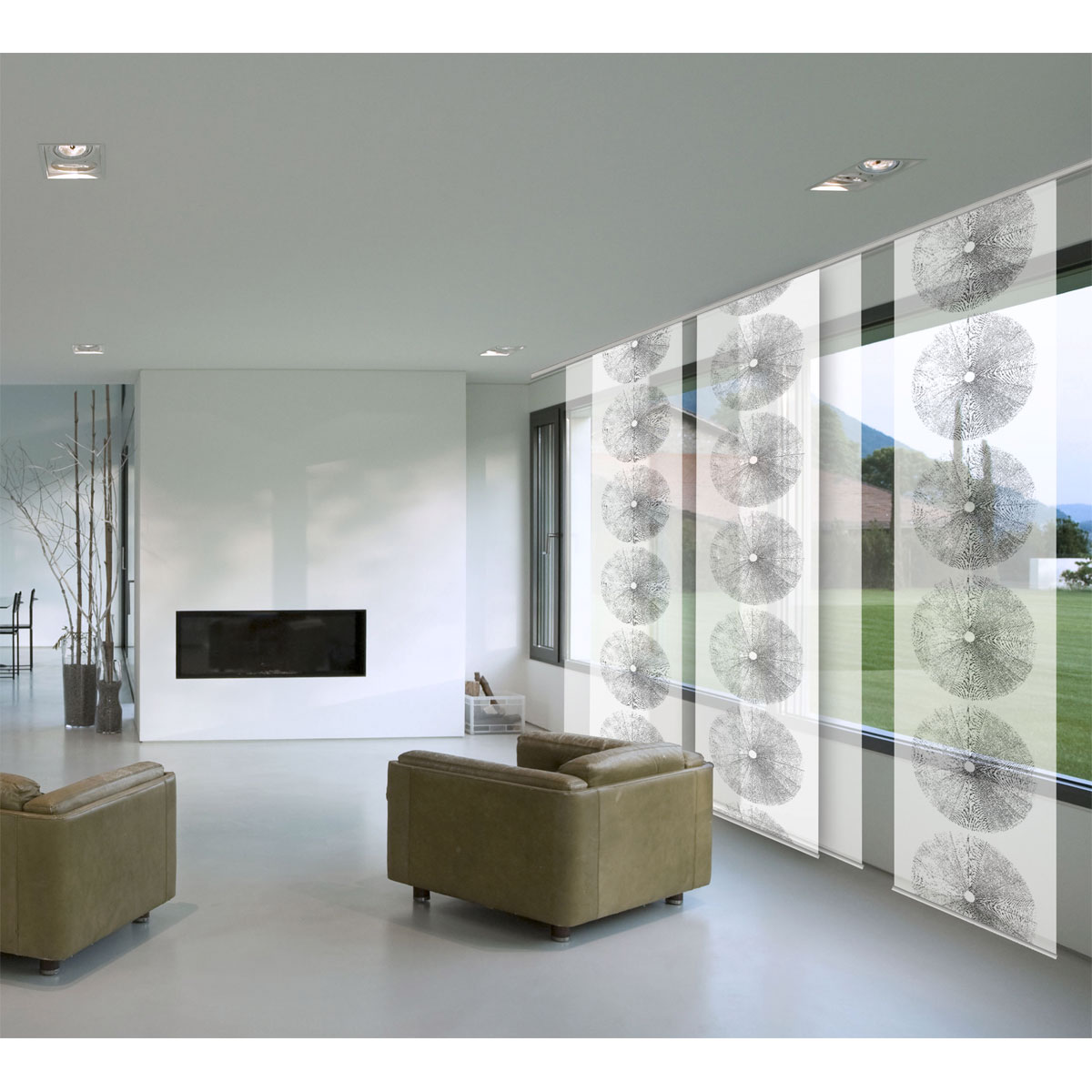 Gardinia Flächenvorhang Tree 60 x 245 cm weiß/grau Bild 4