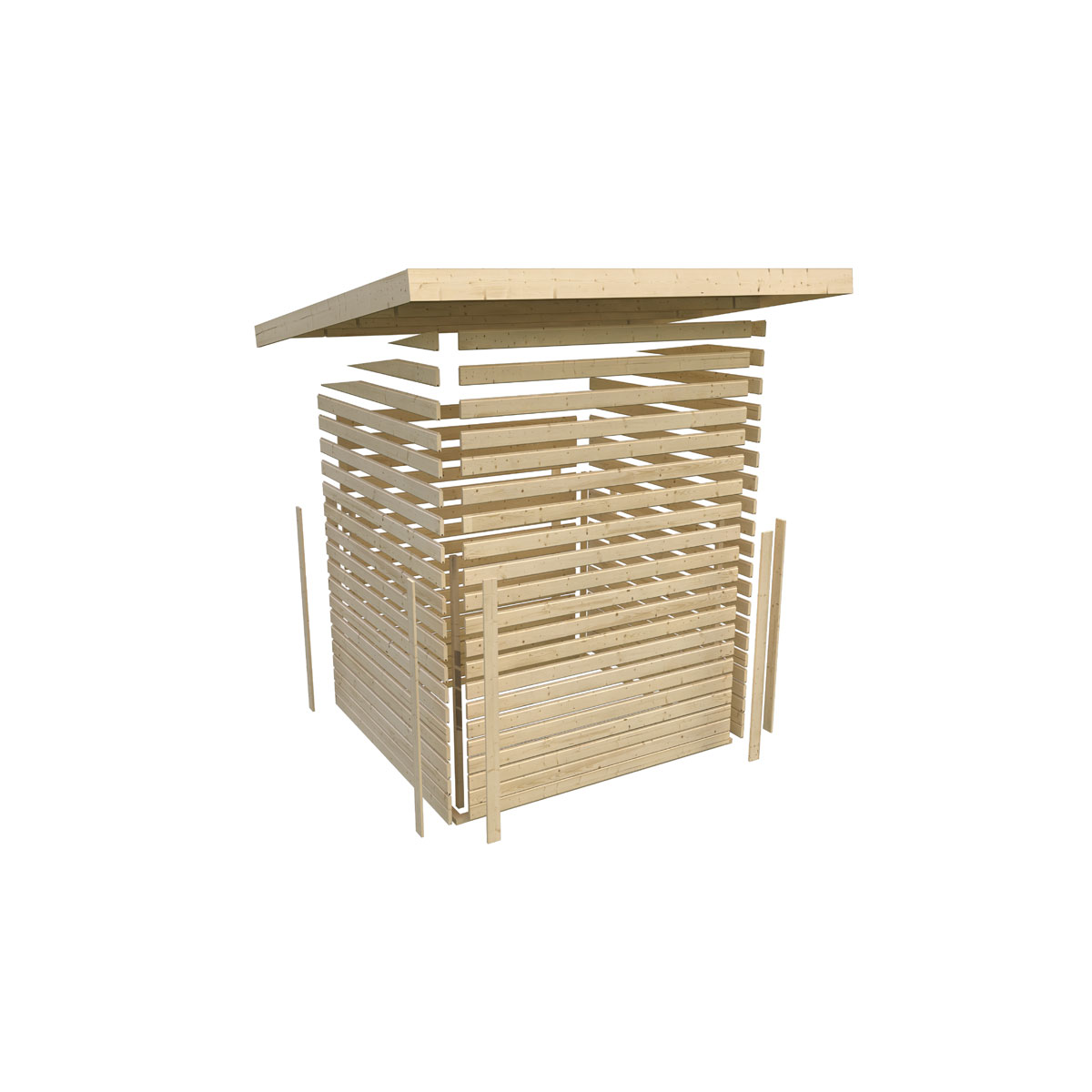 Karibu BBH Kandern 7 Set mit Anbaudach terragrau Bild 10