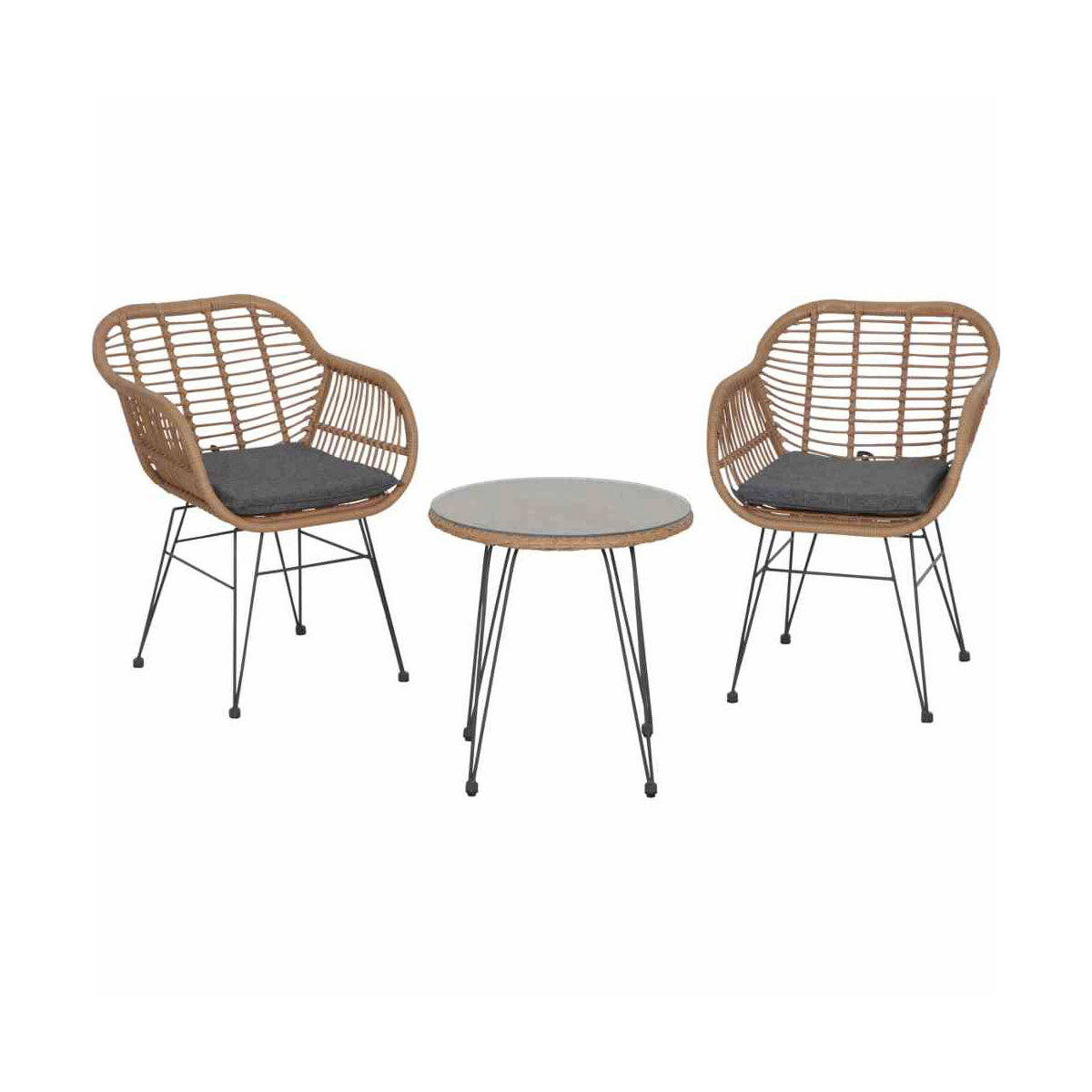 Siena Garden Balkonmöbelset Tiros 3-teilig royal oak/anthrazit Bild 1