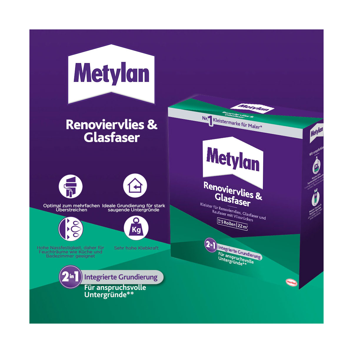 Metylan Tapetenkleister Renoviervlies und Glasfaser 500 g Bild 7