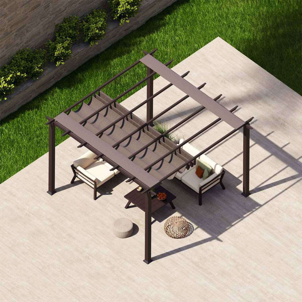 Paragon Outdoor Outdoor Pergola Florida 1111 350x350x235cm Dunkelbraun Bild 3