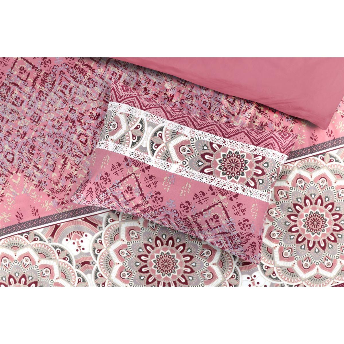 Bettwäsche Alegra 125-FR Multi / Rosa 140cm x 200cm Bild 5