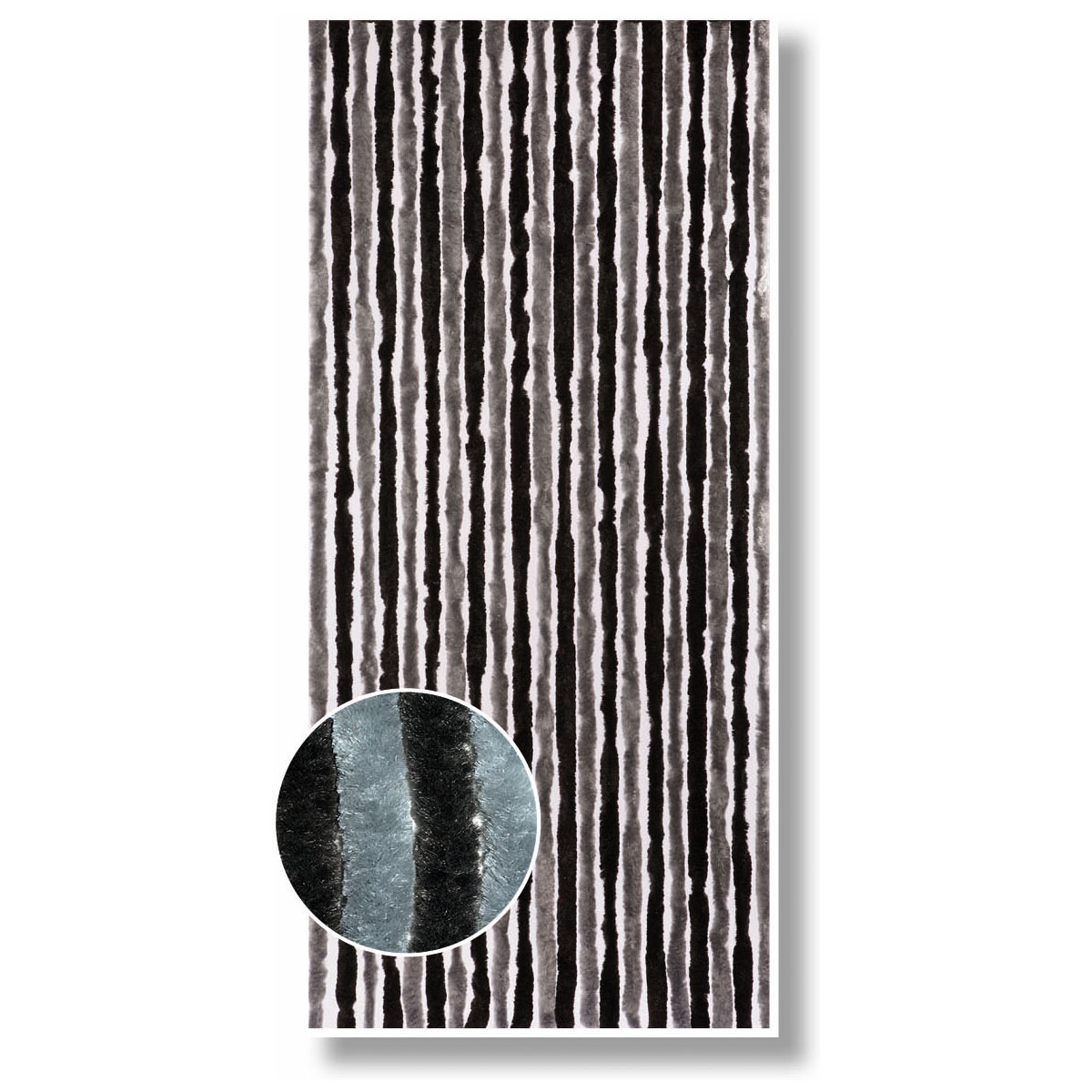 Deko-Vorhang Flauschi schwarz-grau Bild 2