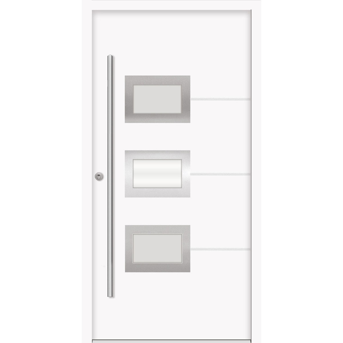 SplenDoor  Premium-Haustür Passivedoor Bergen RC2 energiesparend einbruchsicher weiss 100 x 200 cm links