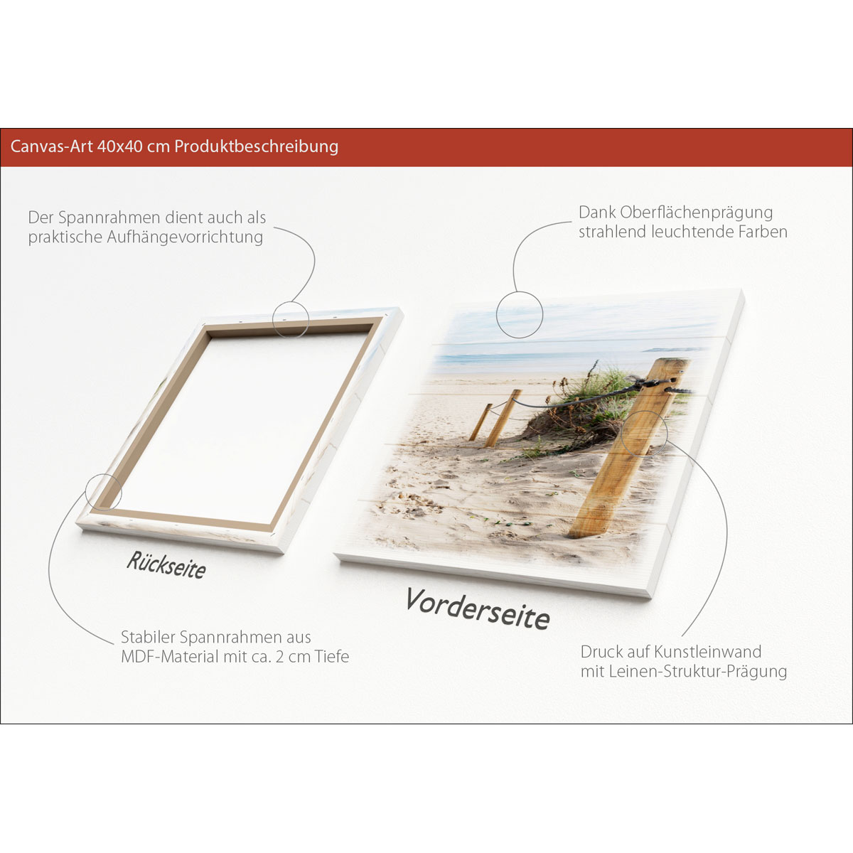 Kunstleinwand AN945N5 40 x 40 Bild 3