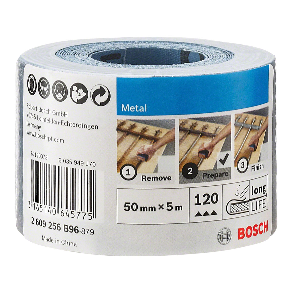 Bosch Professional Schleifrolle Blau 50 mmx5m K120 Bild 1