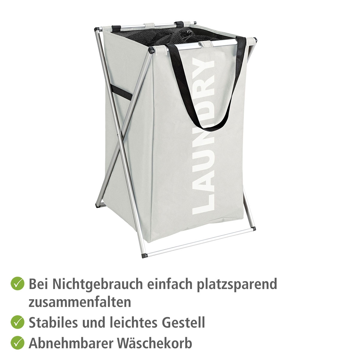 Wenko Wäschesammler Uno beige 52 l Bild 3