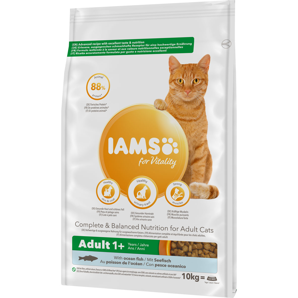 IAMS Trockenfutter Vital Katze mit Seefisch 10 kg Bild 1