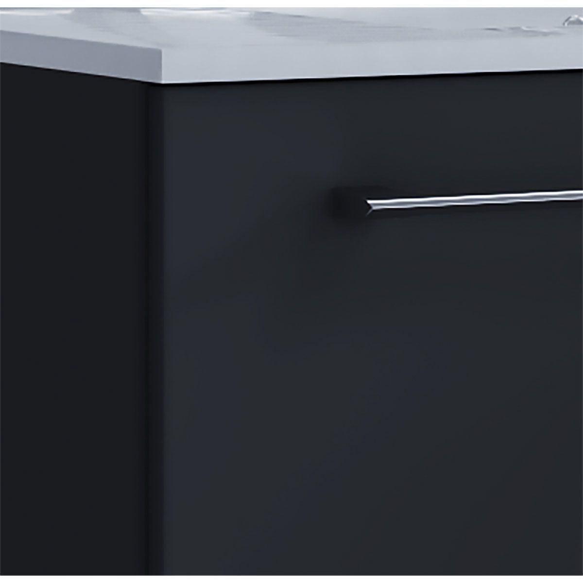 Waschplatz 80 cm 2-teilig 1 Schubfach schwarz Bild 2