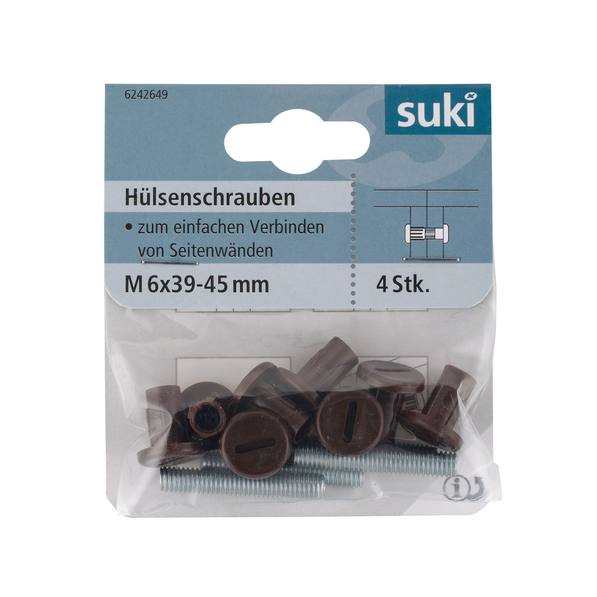 Suki Hülsenschraube Senkkopf 39-45 mm brüniert 4 Stück Bild 1