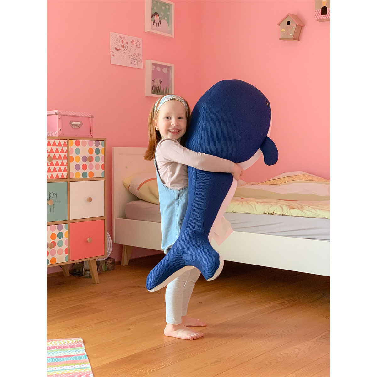 Westmann Sitzsack & Schwimmtier Wal 104x50x30cm Dunkelblau Bild 12