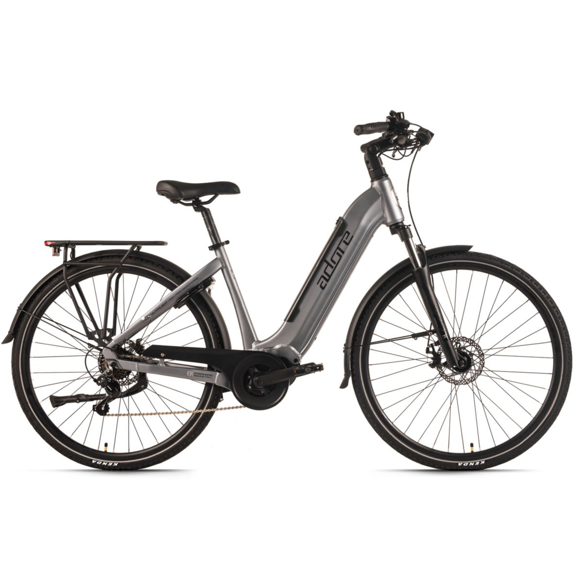 KS Cycling ADORE E-Citybike 28" Alu Cityfahrrad CX-660 Mittelmotor 75NM / 14,7Ah Grau matt