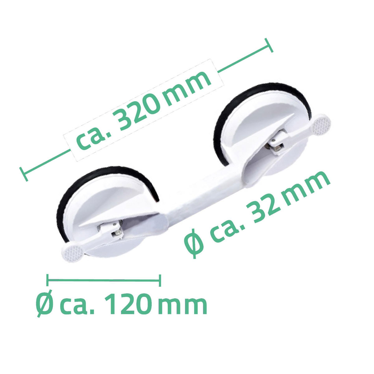 Ridder  Reisesauggriff mit 2 Saugern 32 cm weiß Bild 3