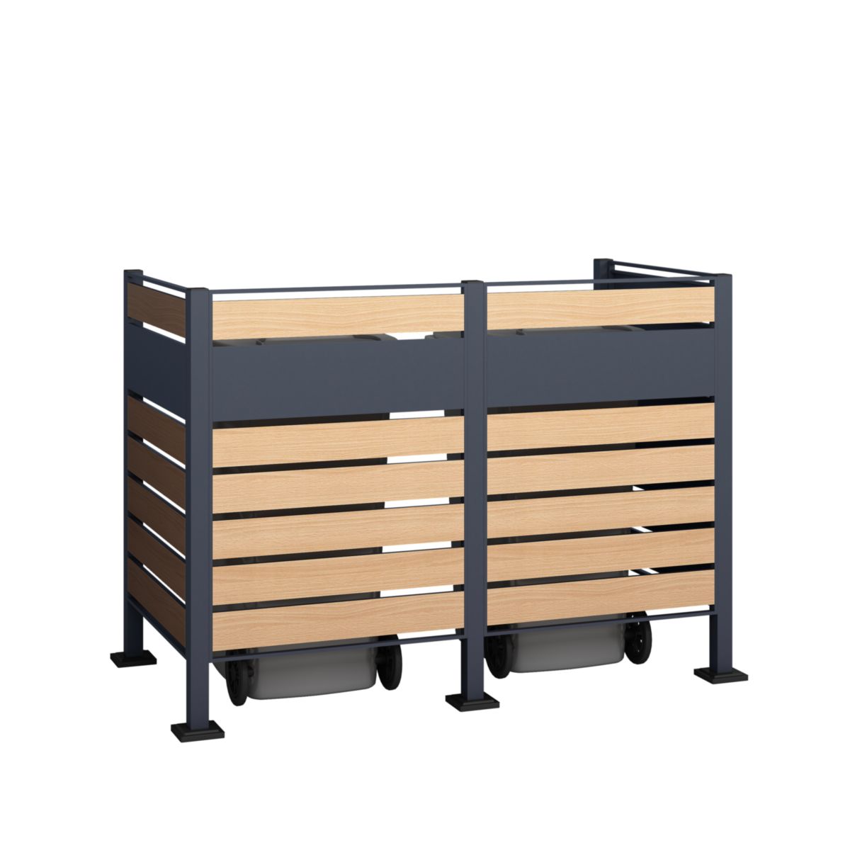 Westmann Mülltonnenverkleidung Planum 2x 240 L 1er Box 90x170x120 cm