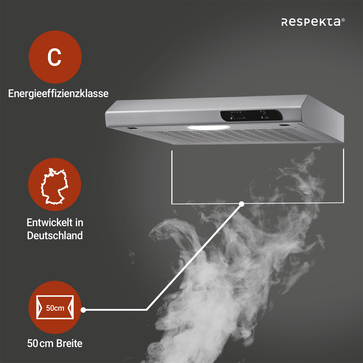 Respekta Suna Unterbauhaube DH540IXL 50 cm Edelstahl Bild 8