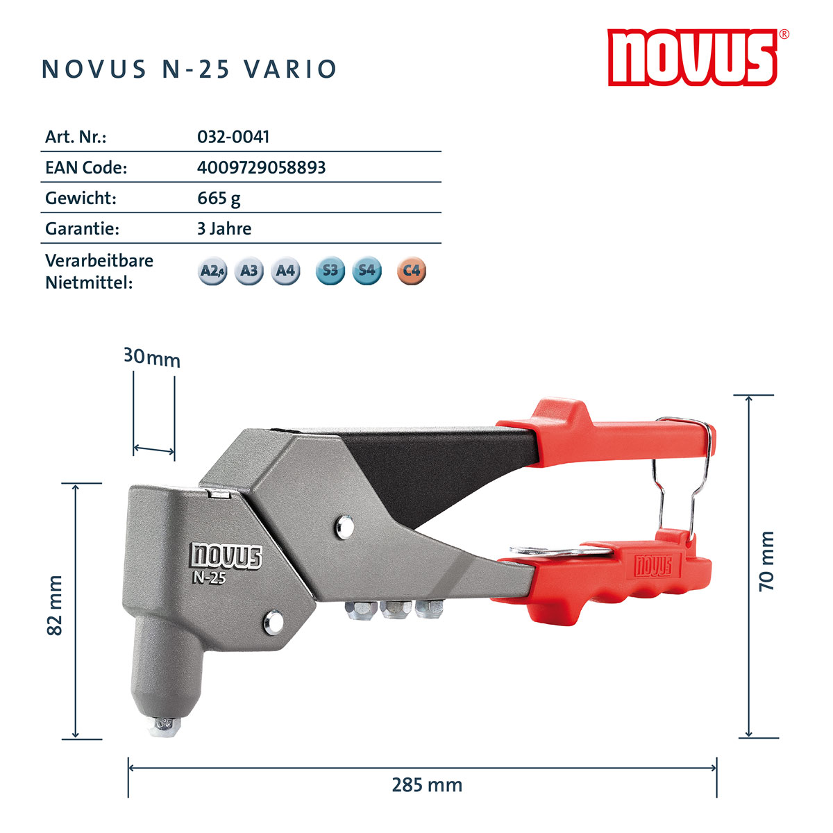 Novus Blindnietzange N-25 vario Bild 3