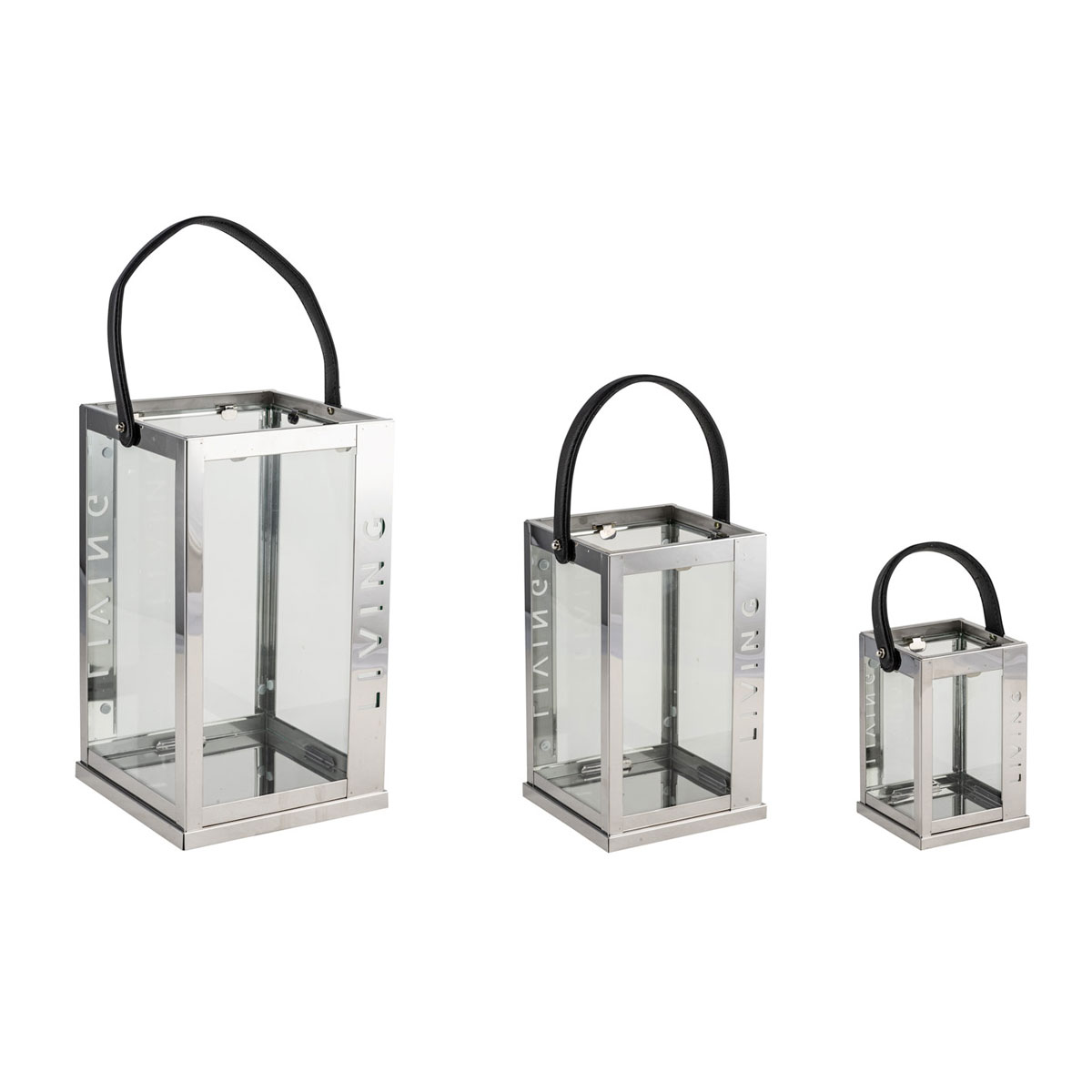 Edelstahllaternen-Set Living 3-teilig