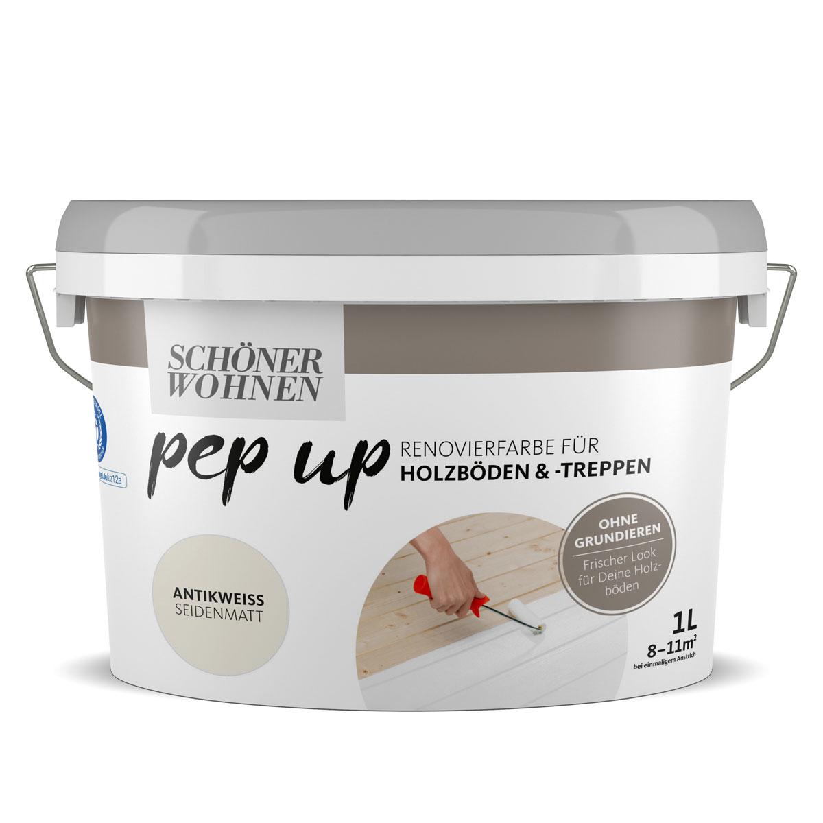 Schöner Wohnen Farbe pep up Holzböden und -treppen antikweiß 1 L Bild 1