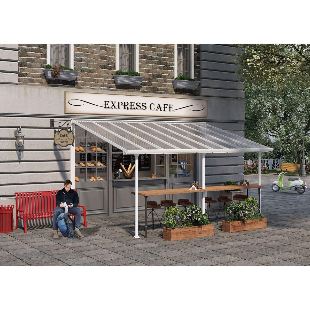 Palram Terrassenüberdachung Feria 546 x 300 cm weiß Bild 2