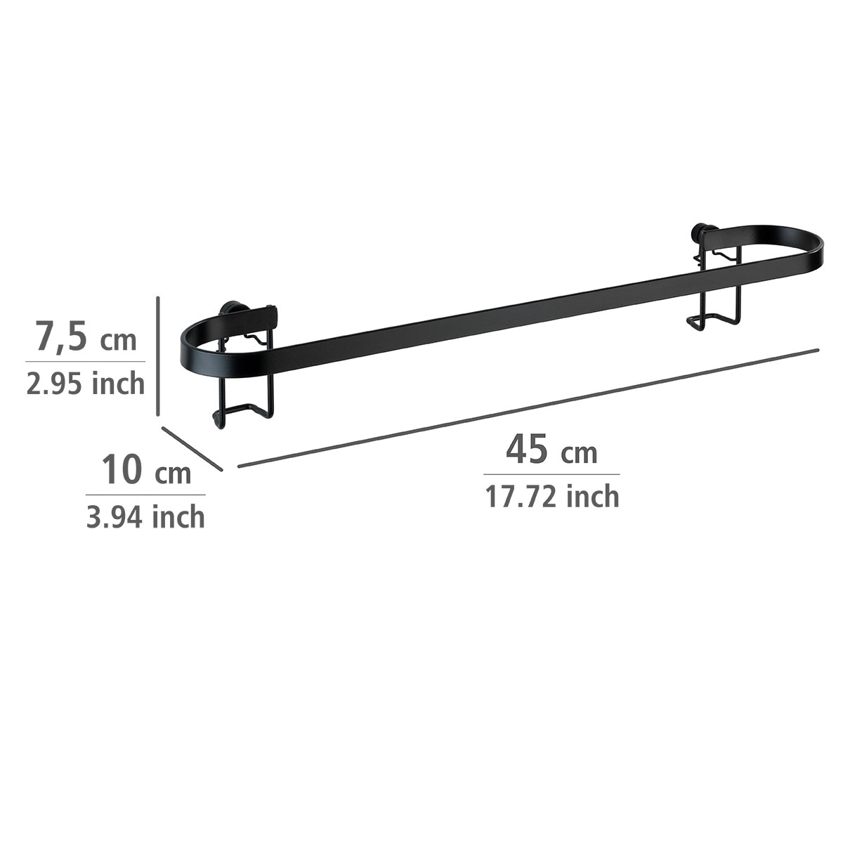 Wenko  Handtuchstange Classic Plus Black mit hochwertigem Rostschutz Bild 5