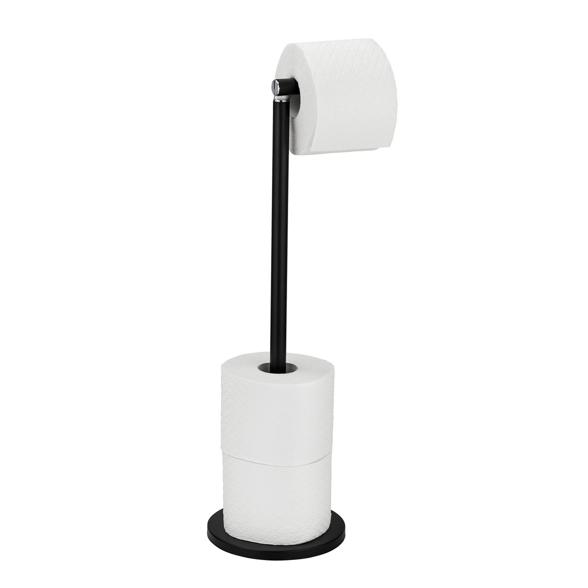 Wenko Stand Toilettenpapierhalter 2 in 1 schwarz Bild 1