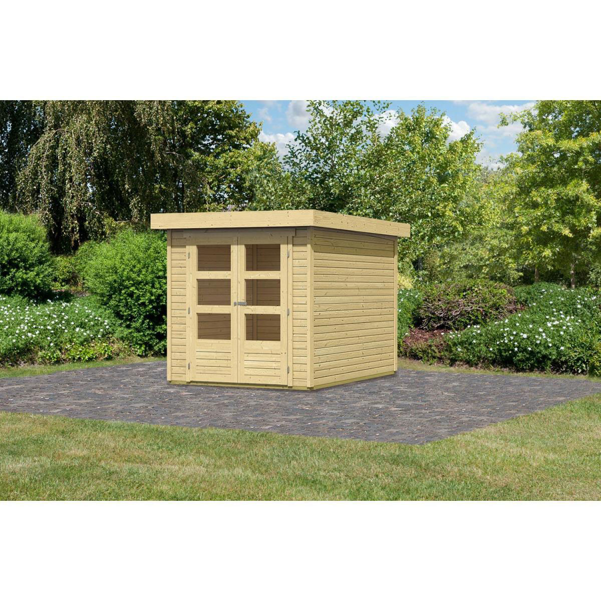 Karibu Gartenhaus Askola naturbelassen 213 x 217 x 218 cm Bild 1