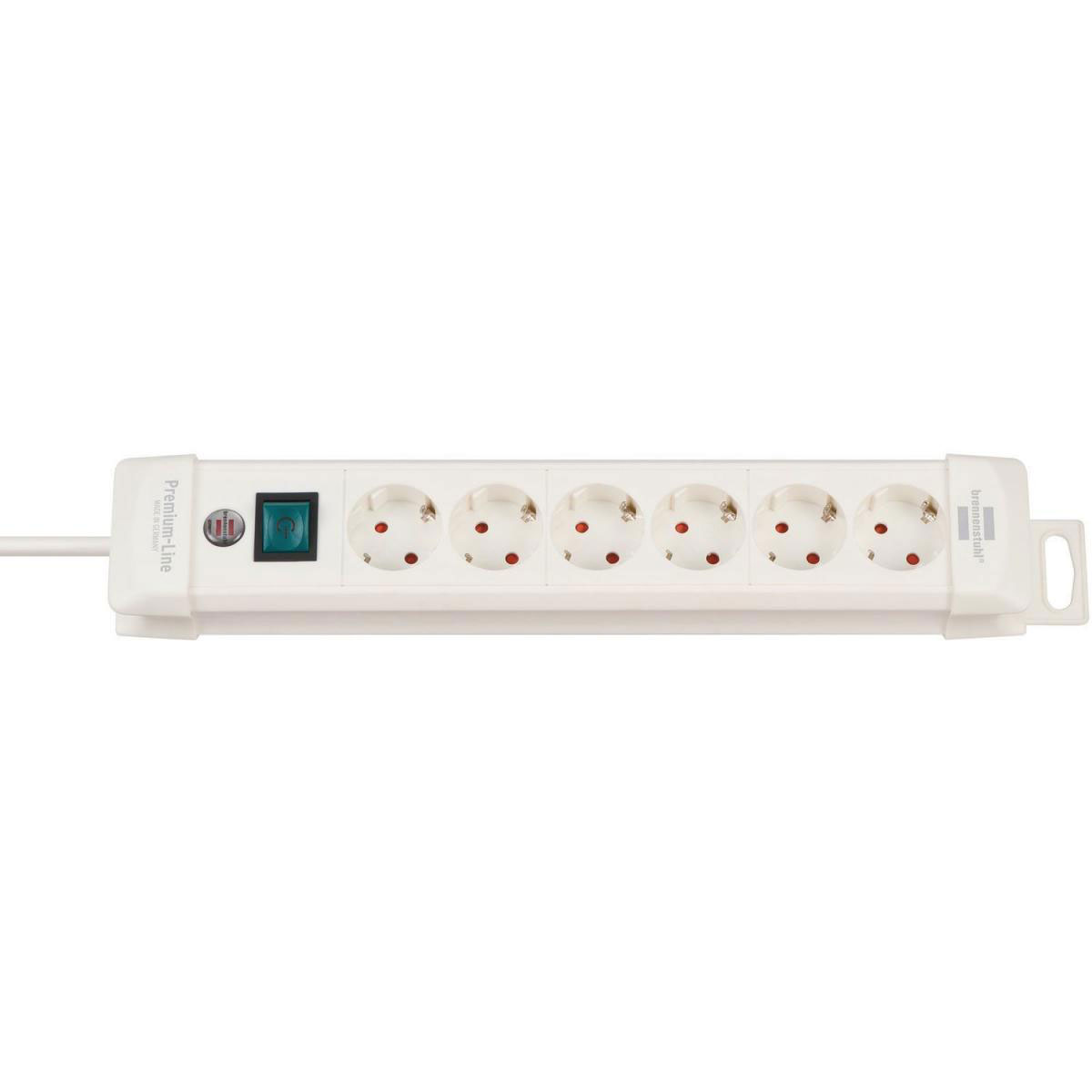 Premium-Line 6fach weiss DE3m H05VV-F3G1,5 mit Schalter