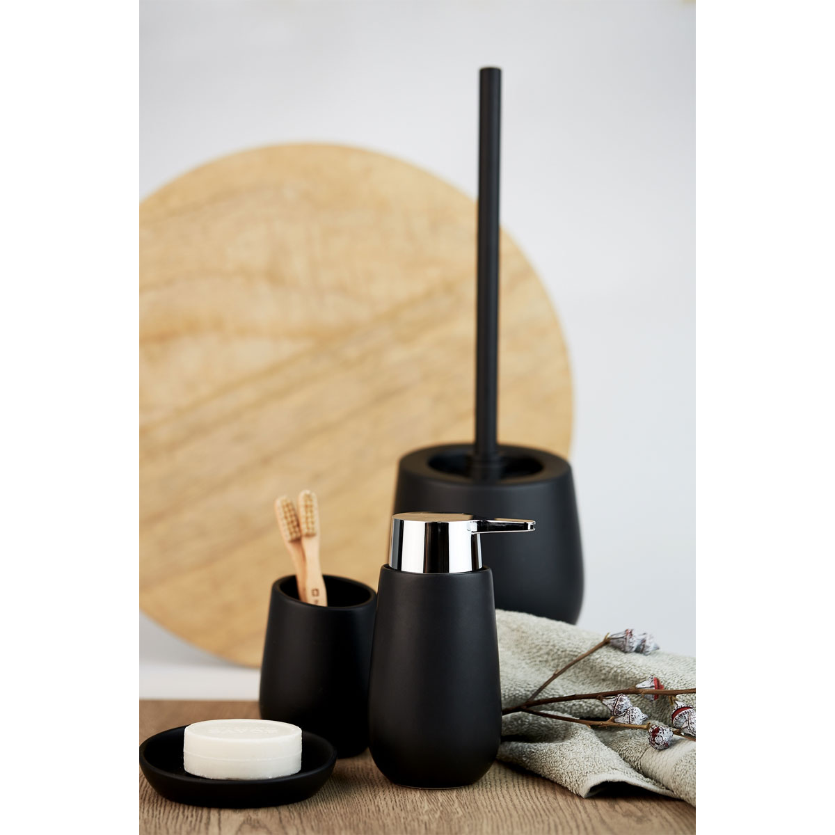 Wenko  WC-Garnitur Badi Schwarz Keramik WC-Bürstenhalter Bild 7