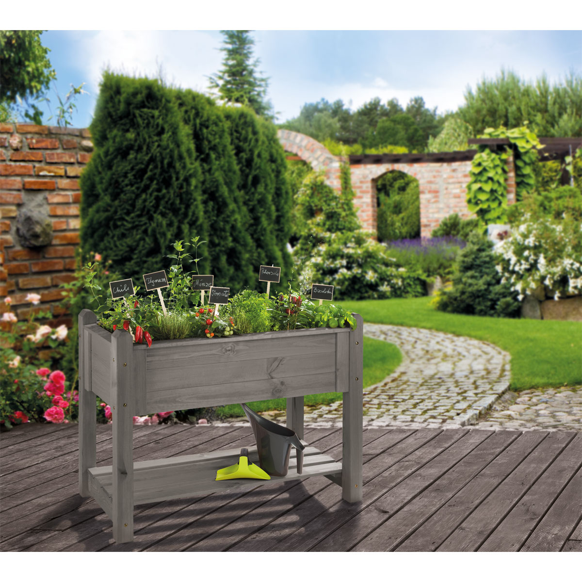 Wilk Rattan-Balkonkasten 98x25x34 cm, Kunststoff Bild 3